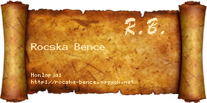 Rocska Bence névjegykártya